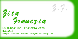 zita franczia business card